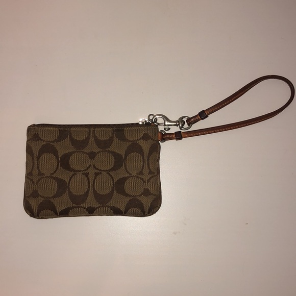 Coach Signature Brown Wristlet - Picture 2 of 2